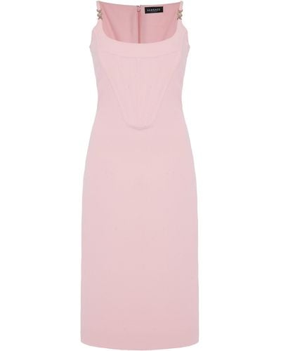 Versace Satin Corset Midi Dress - Pink