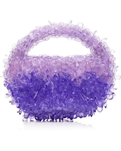 Clio Peppiatt Quartz Beaded Bag - Purple