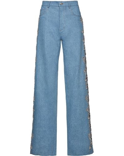 Magda Butrym Embellished Wide-leg Jeans - Blue