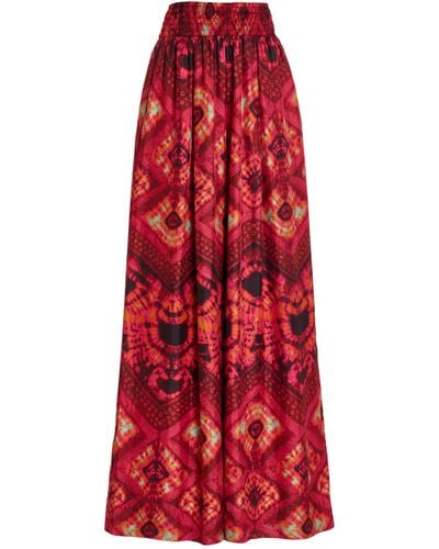 Ulla Johnson Clemence Silk Wide-leg Trousers - Red