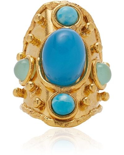 Sylvia Toledano Byzance 22k Gold-plated Multi-stone Ring - Blue