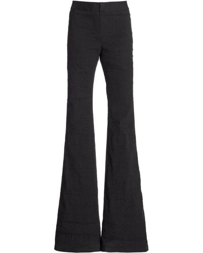 Brandon Maxwell The Fae Flared Stretch Linen-blend Trousers - Black