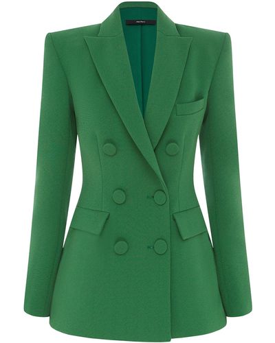 Alex Perry Double-breasted Stretch Crepe Blazer - Green
