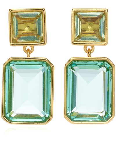 Lizzie Fortunato Lush Gold-plated Glass Earrings - Green