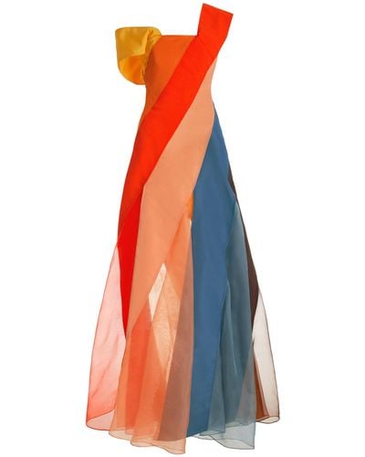 Rosie Assoulin Plot Twist Silk Gown - Orange