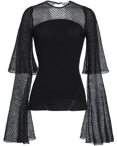 Chloé Wool-cashmere Lace Knit Top - Black