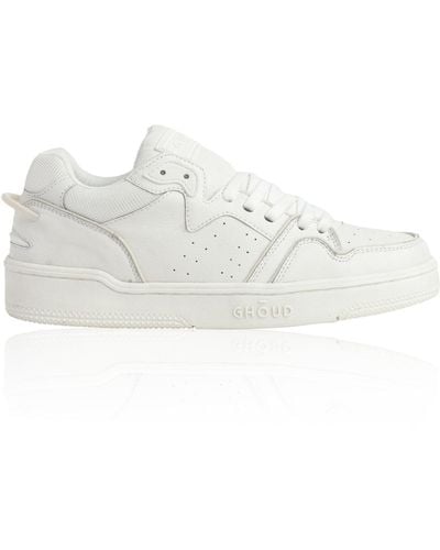 GHŌUD Slider Low Leather Trainers - White