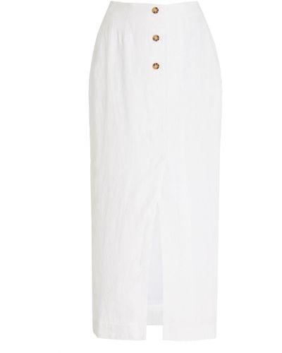 Posse Gigi Linen Maxi Skirt - White