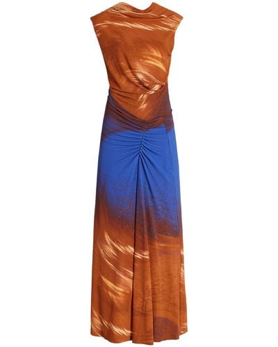 Jonathan Simkhai Acacia Printed Gathered Midi Dress - Blue