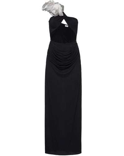Magda Butrym Ruffled Cutout Silk Maxi Dress - Black