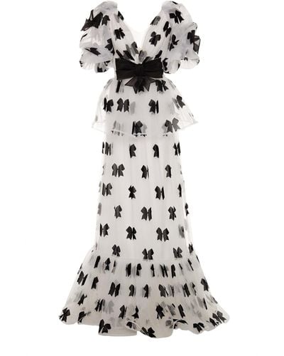 Rodarte Bow-detailed Belted Tulle Gown - Black