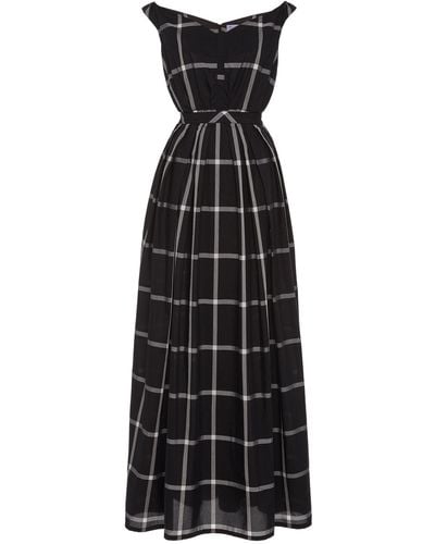 Thierry Colson Valeria Checked Cotton-silk Dress - Black