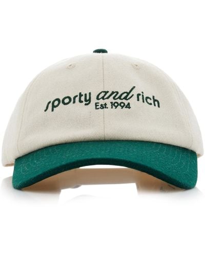 Sporty & Rich Tank Wool-flannel Baseball Cap - Green