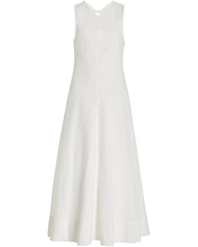 Proenza Schouler Juno Cotton Broderie Anglaise Midi Dress - White