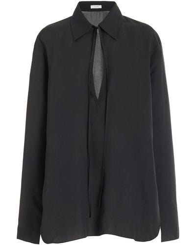 The Row Malon Silk Shirt - Black