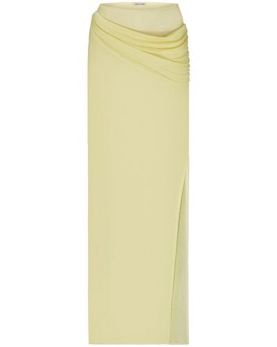 Anna October Casey Draped Jersey Maxi Skirt - Yellow