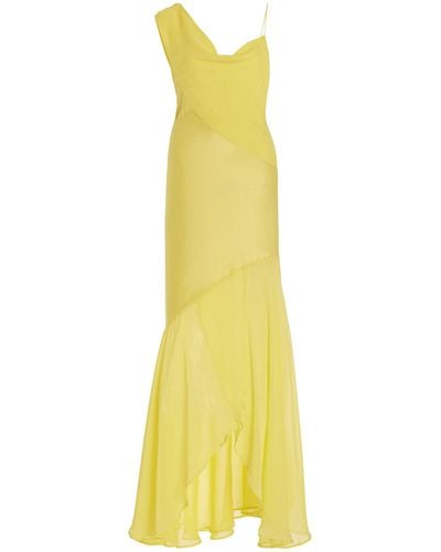 Paris Georgia Basics Willow Silk-georgette Gown - Yellow