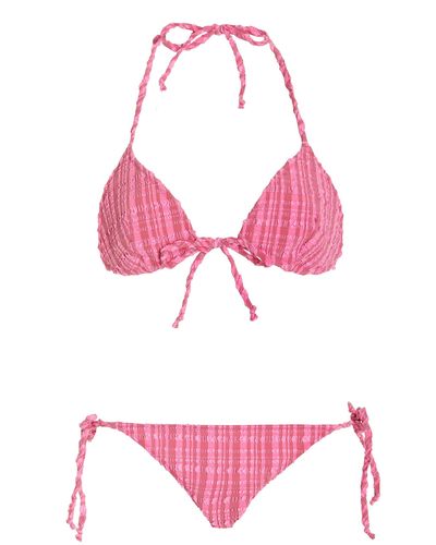 Lisa Marie Fernandez Striped Seersucker Bikini - Pink