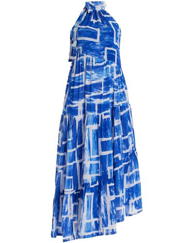 Busayo Yemisi Printed Maxi Dress - Blue