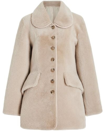 By Malene Birger Adelina Collared Fur Coat - Natural
