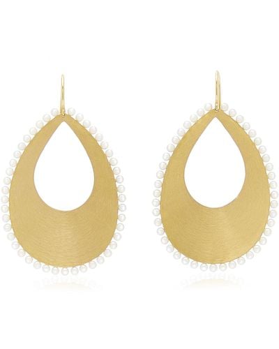 Irene Neuwirth 18k Yellow Gold Pearl Earrings - White