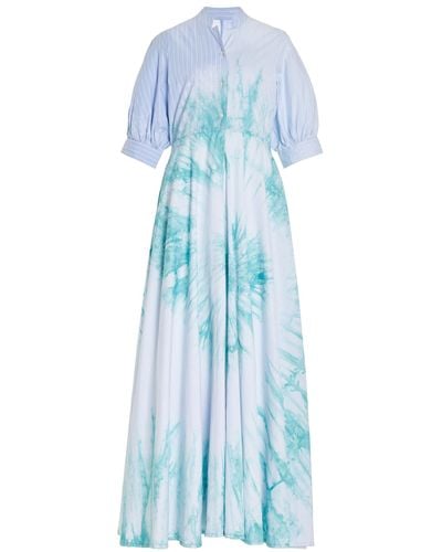Busayo Dayo Tie-dyed Cotton Maxi Dress - Blue