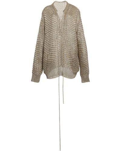 Stella McCartney Metallic Knit Lace-up Sweater - White