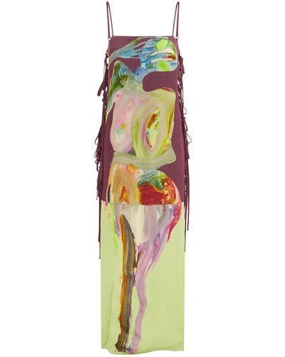 ALÉMAIS Jedda Side Tie Crepe Maxi Dress - Multicolor