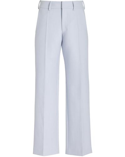 Brandon Maxwell Cropped Stretch-wool Trousers - Blue