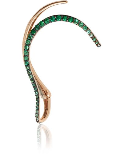 Marie Mas Queen Wave 18k Rose Gold Emerald Ear Jewel - Blue