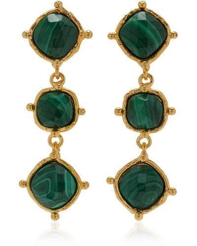 Sylvia Toledano 22k Gold-plated Malachite Medicis Earrings - Green
