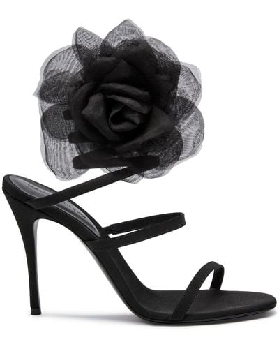 Magda Butrym Spiral Flower Sandals - Black