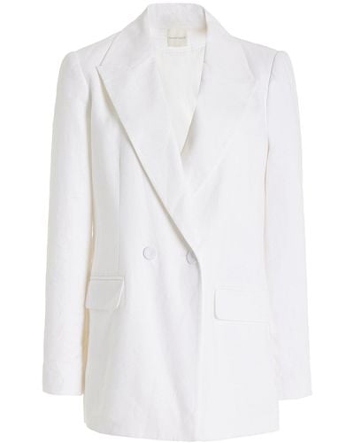 FAVORITE DAUGHTER Exclusive Suits You Linen Blazer - White