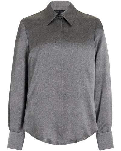 Brandon Maxwell Spence Silk Button-down Shirt - Gray
