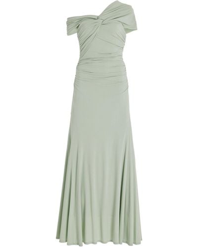 TOVE Exclusive Evie Asymmetric Jersey Maxi Dress - Green