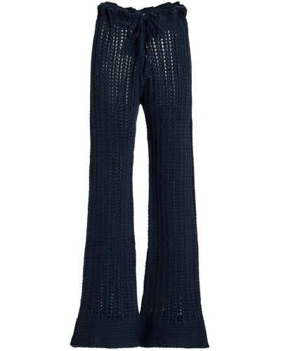 Savannah Morrow Oak Crocheted Cotton Trousers - Blue