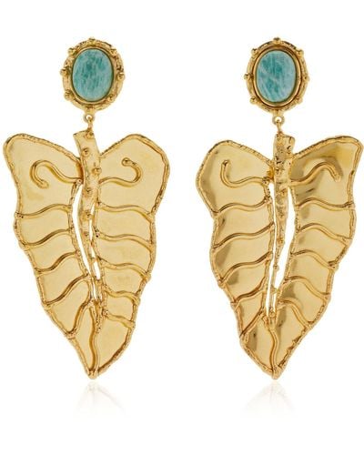 Sylvia Toledano Botanica Gold-plated Amazonite Clip Earrings - Metallic