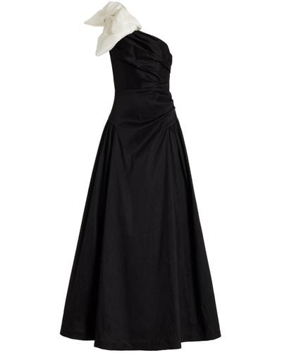 Rachel Gilbert Banks Bow-detailed Taffeta Maxi Dress - Black