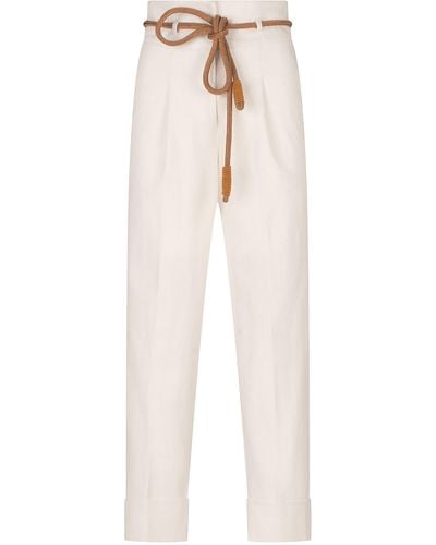 Silvia Tcherassi Beryl Cropped Skinny Trousers - White