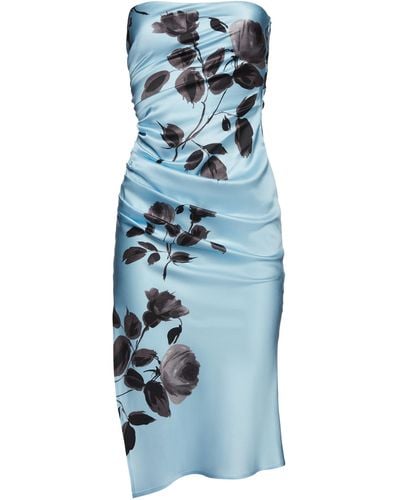 Magda Butrym Stretch-silk Strapless Dress - Blue