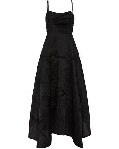 Aje. Cinque Jacquard Linen-blend Maxi Dress - Black