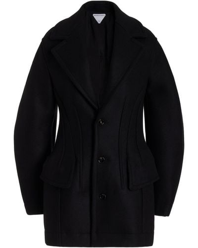 Bottega Veneta Stretch-wool Felt Short Coat - Black