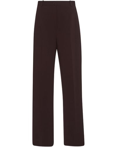 The Row Acker Wool-blend Straight-leg Trousers - Brown