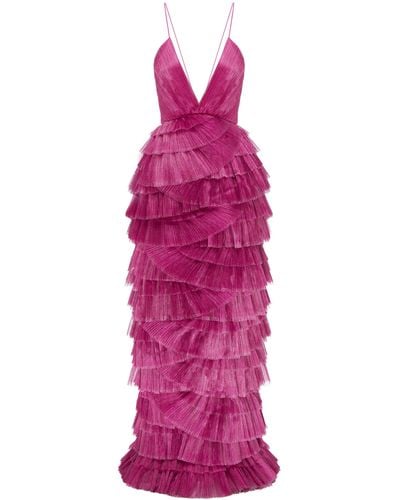 Alice McCALL Making Me Blush Tiered Ruffle Gown - Pink