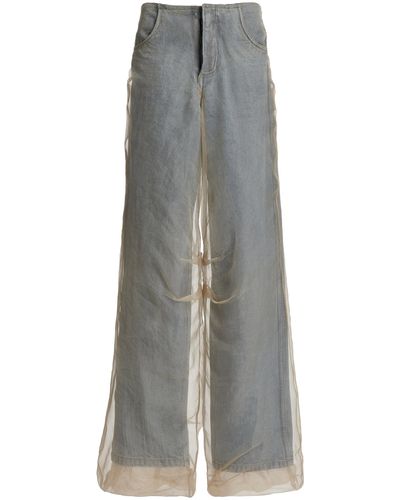 Christopher Esber Silk-cotton Wide-leg Jeans - Grey