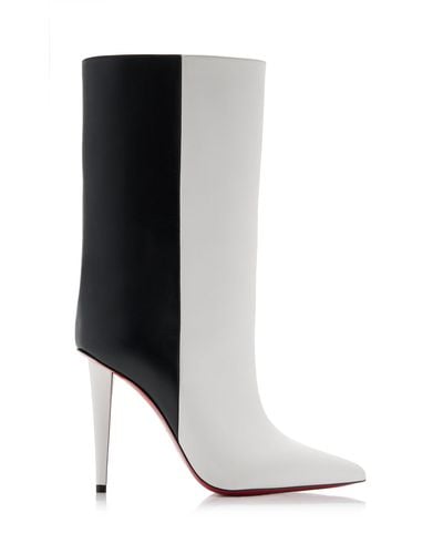 Christian Louboutin Astrilarge Booty 100 Leather Heeled Boots - White