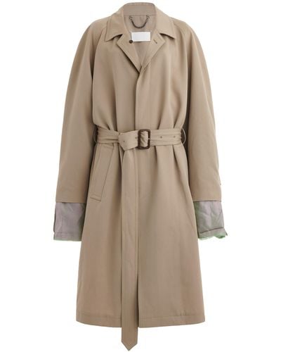 Maison Margiela Belted Wool Trench Coat - Natural