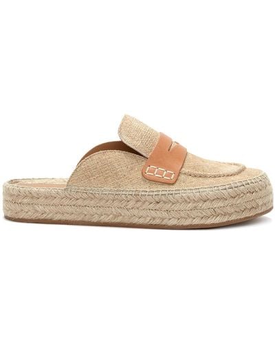 JW Anderson Leather Loafer Espadrillas - Natural