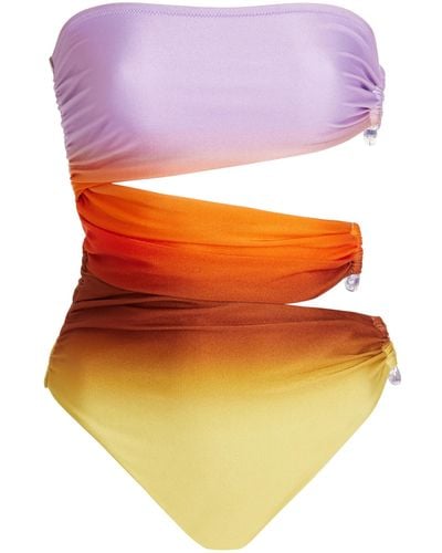 Jonathan Simkhai Esmeralda Ring-detailed Cutout One-piece Swimsuit - Orange