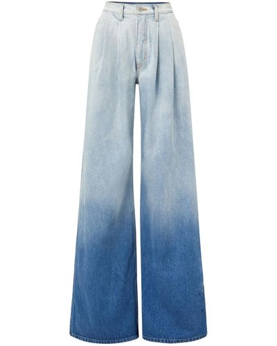 Brandon Maxwell Pleated Wide-leg Jeans - Blue